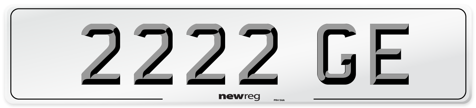 2222 GE Number Plate from New Reg